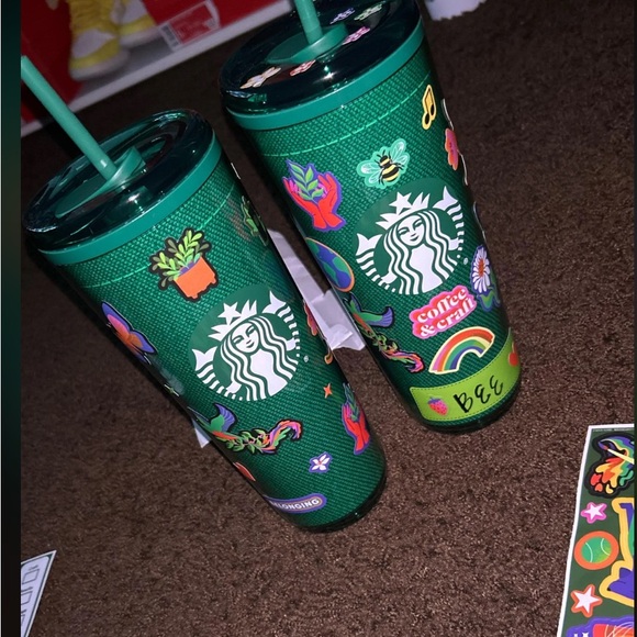 Starbucks Green Apron Tumbler with Stickers - Picture 10 of 10